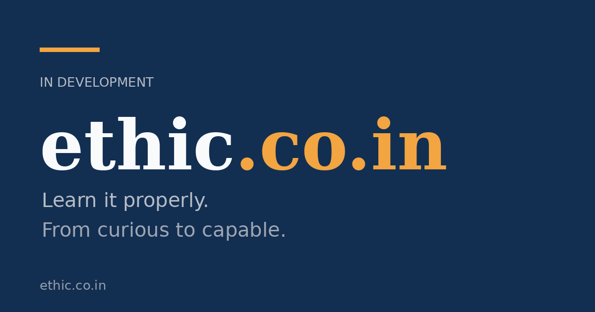 Link preview image for ethic.co.in